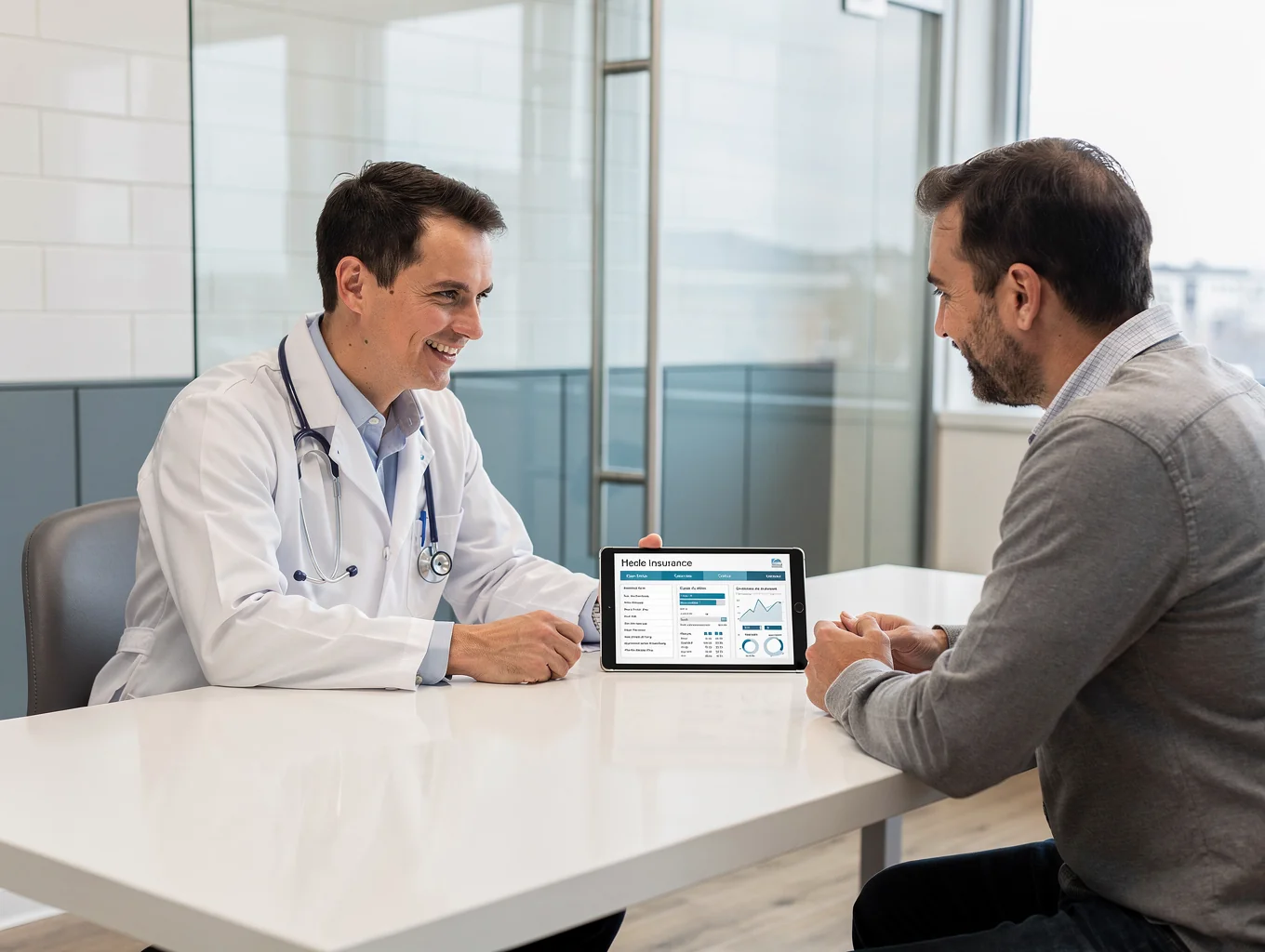 Praticienne de santé recevant un patient dans son cabinet